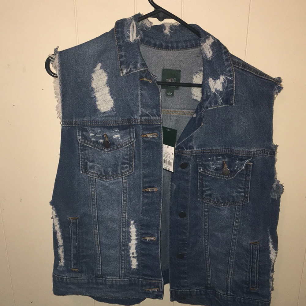 Denim Blue Ripped Vest